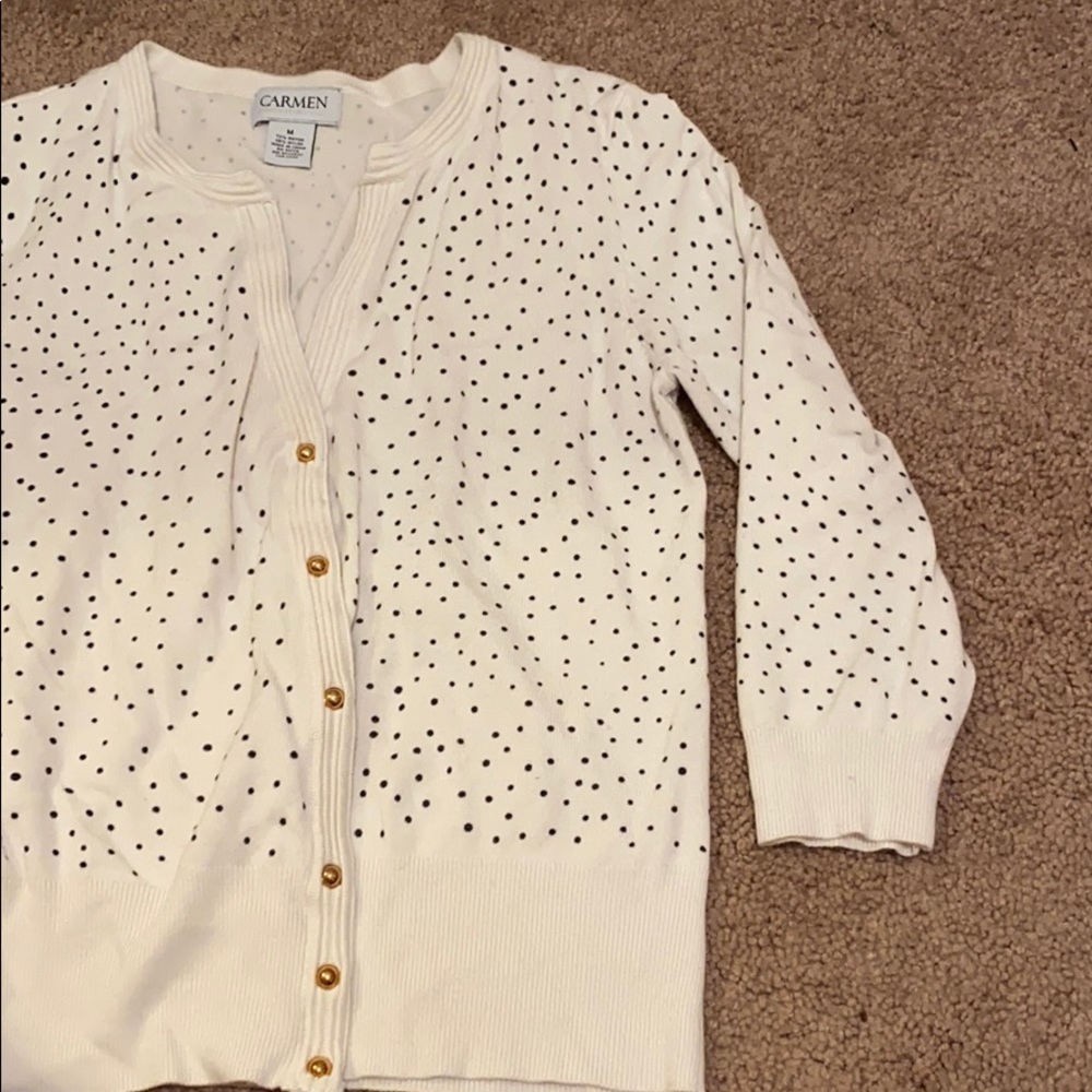 Soft polka dot cardigan sweater